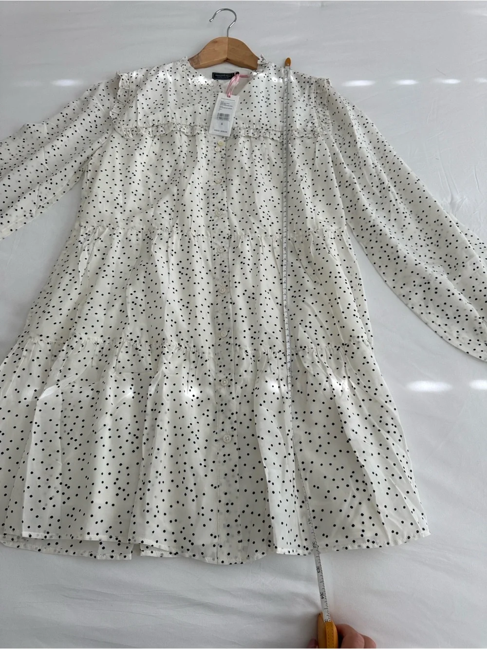 NWT Vineyard Vines Ivory Dress with Black Polka Dots